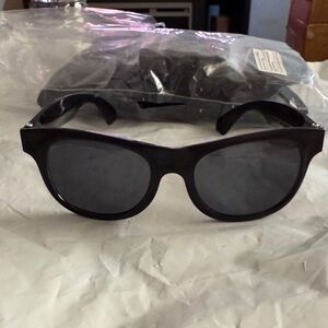 5 1/2" Adults Black Plastic Nomad Sunglasses - 12 Pc.